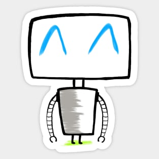 Saputello - cute robot doodle – Robotoh – Happy robot Sticker